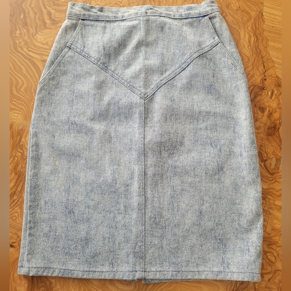 Vintage 1980s Konnie O Denim Skirt | 80s Classic Jean Skirt